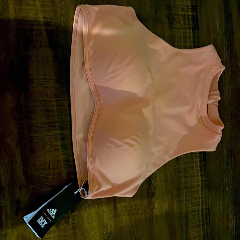 IVY PARK Peach High-Neck Cropped Sports Tank